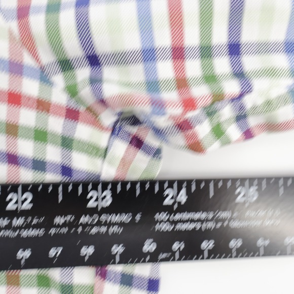 Brooks Brothers Tattersall Check Button Down Shirt Multicolor Mens Medium Flaw - Picture 7 of 9